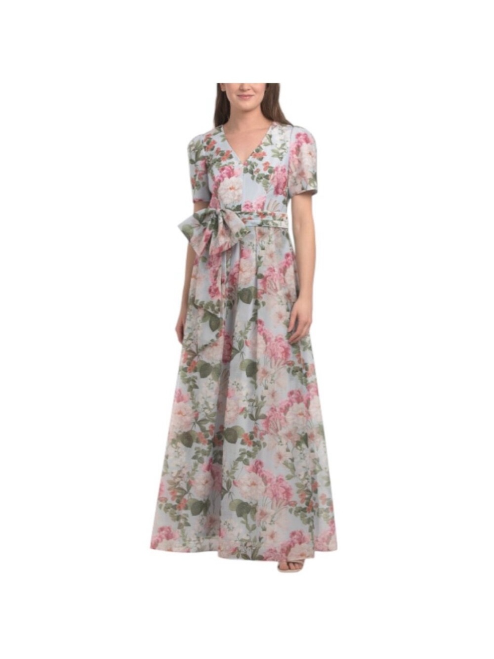NWT Sachin & Babi maxi gown floral Dress with Green Accents. Evening/formal dr.